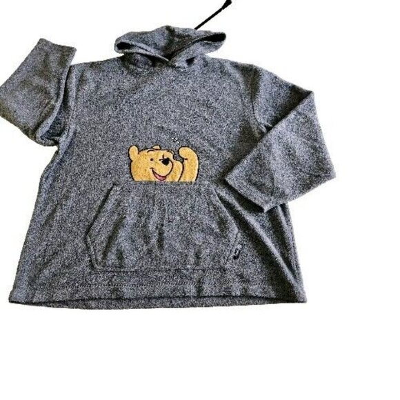 Disney Pooh Hoodie Womens XL Gray Fleece Kanga Pocket Vintage Y2K Preppy Boho - Picture 8 of 15